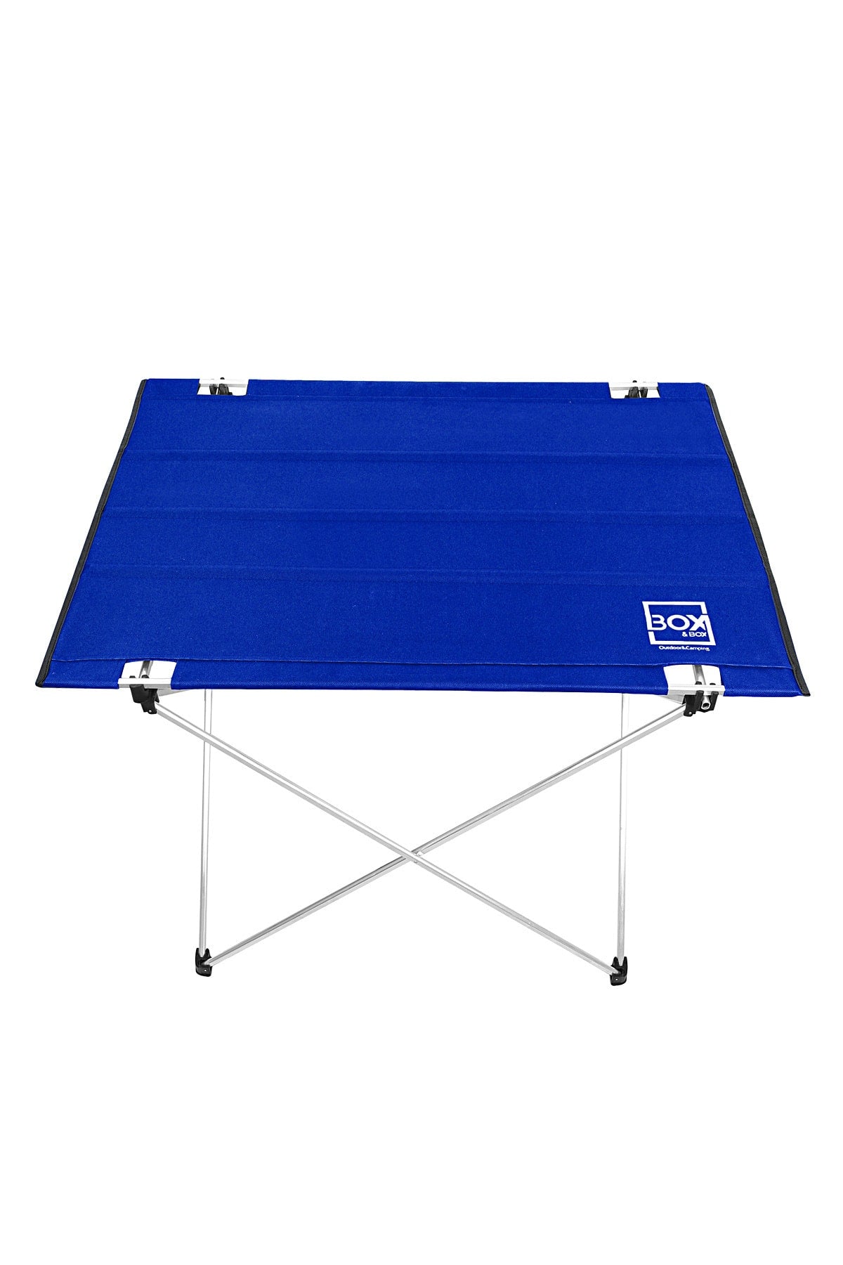 Box&Box Katlanabilir Kumaş Kamp ve Piknik Masası, Lacivert, Geniş Model, Omuz Askılı Kılıflı, Alüminyum Gövde, 73 x 55 x 48 cm