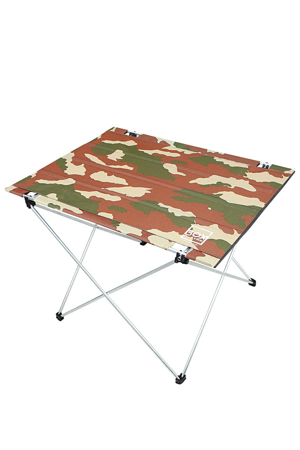Box&Box Katlanabilir Kumaş Kamp ve Piknik Masası, Kamuflaj, Geniş Model,  73 x 55 x 48 cm